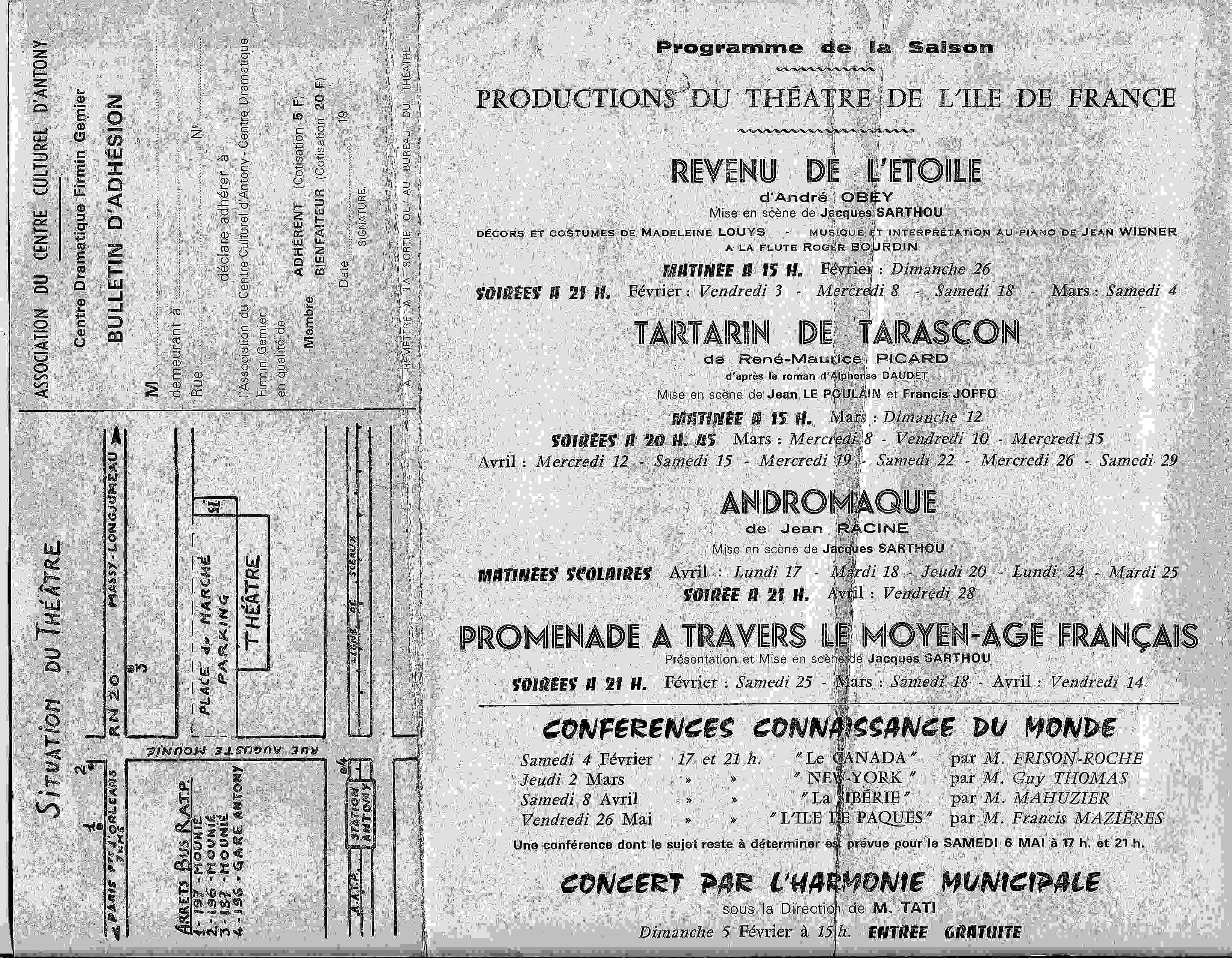 Programme TFG Inauguration 1967